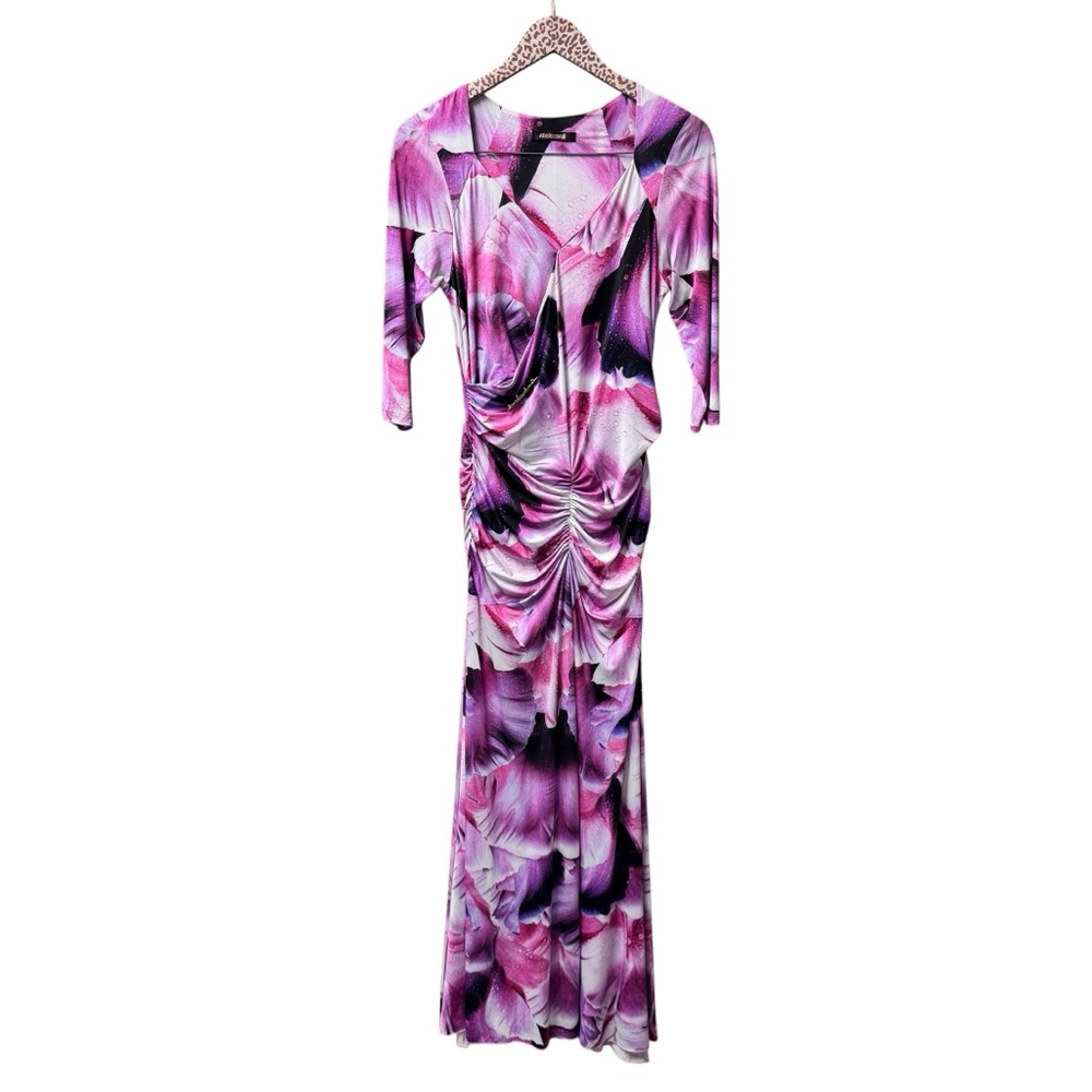 Roberto Cavalli Pink Purple Floral Maxi Dress - Picture 2 of 12